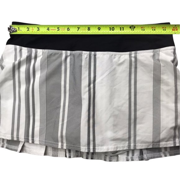 LULULEMON Pace Setter Skirt Striped Gray / White, Women's 8 Regular Golf Tennis - Picture 7 of 9